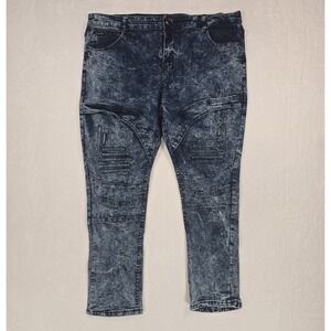 Phat Farm Mens 40x30 Acid Wash Moto Jeans Y2K Hip Hop Biker Baggy‎ Denim